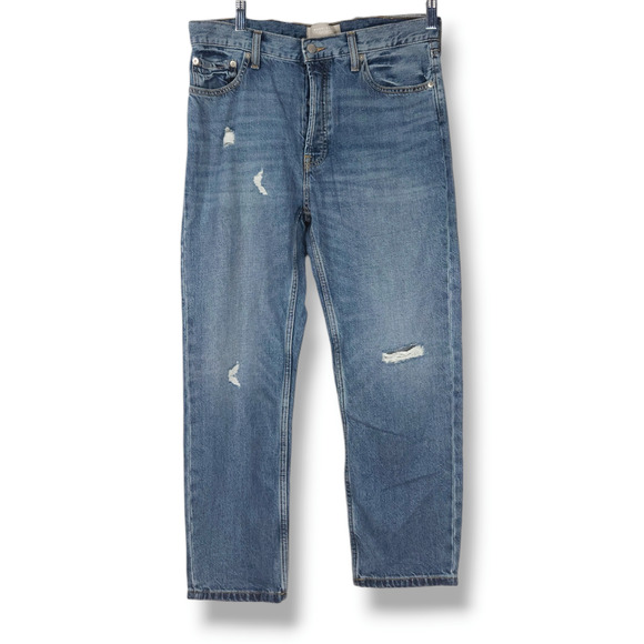 NWOT Everlane The Summer Slouch Button Fly Crop Jeans Sz. 27x25 Tularosa Blue - Picture 3 of 14